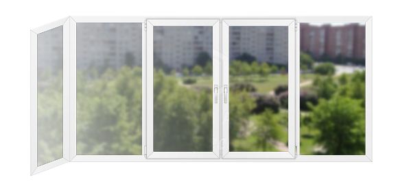 Г-образные балконные рамы ПВХ 360×140 KBE